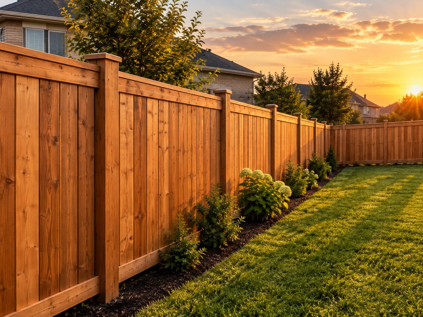 Cedar wood privacy fence
